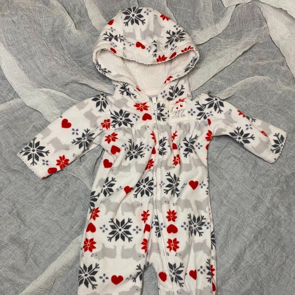 3/$15 Girls Winter Fleece Romper